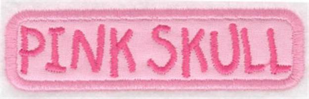 Picture of Pink Skull Applique Machine Embroidery Design