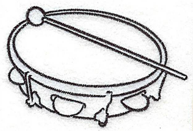 Picture of Tambourine Outline Machine Embroidery Design