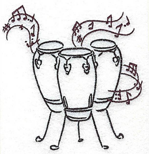 Picture of Bongos Machine Embroidery Design