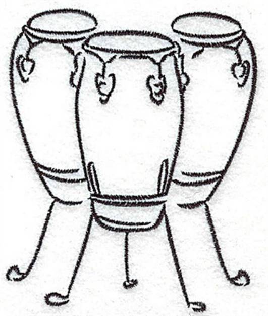 Picture of Bongo Drums Machine Embroidery Design