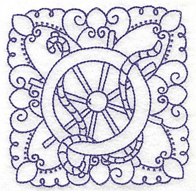 Picture of Ships Wheel Block Machine Embroidery Design