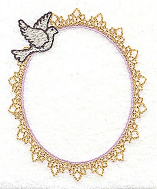 Picture of Dove Frame Machine Embroidery Design