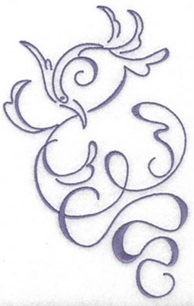 Picture of Swirl Bird Machine Embroidery Design