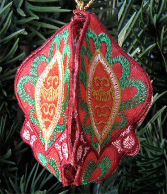 Picture of Christmas Ornament Red Machine Embroidery Design