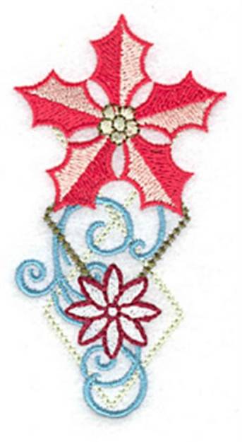 Picture of Poinsetta Flower Machine Embroidery Design