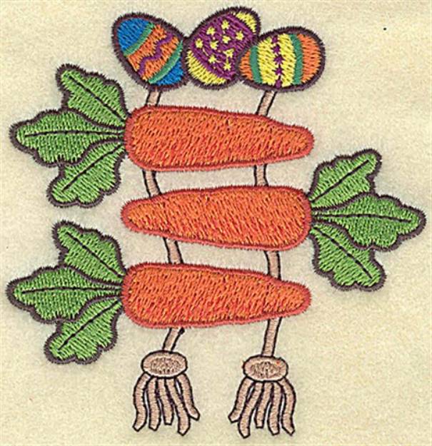 Picture of Easter Eggs and Carrots Machine Embroidery Design