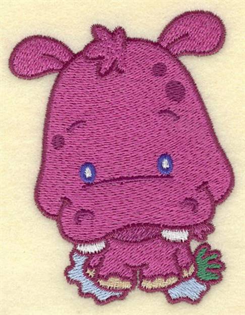 Picture of Hippo Cartoon Machine Embroidery Design