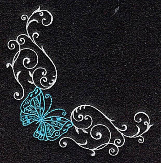 Picture of Butterfly Corner Machine Embroidery Design