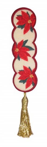 Picture of Bookmark 202 Poinsettas Machine Embroidery Design