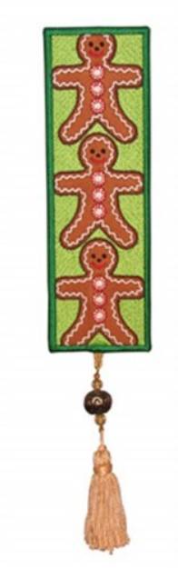 Picture of Bookmark 209 Gingerbread men Machine Embroidery Design