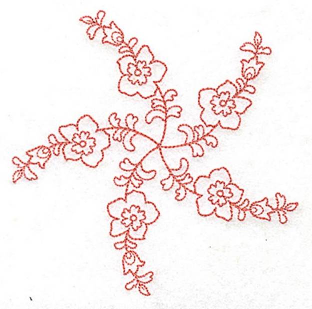 Picture of Redwork Floral Machine Embroidery Design