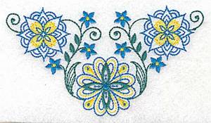 Picture of Elegant Floral Corner Machine Embroidery Design