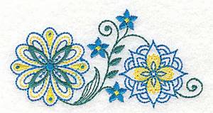 Picture of Elegant Floral Corner Machine Embroidery Design