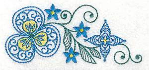 Picture of Elegant Floral Border Machine Embroidery Design