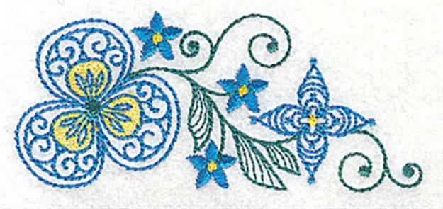 Picture of Elegant Floral Border Machine Embroidery Design