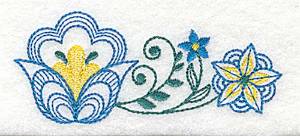 Picture of Elegant Floral Corner Machine Embroidery Design