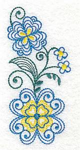 Picture of Elegant Floral Border Machine Embroidery Design