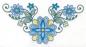 Picture of Elegant Floral Corner Machine Embroidery Design