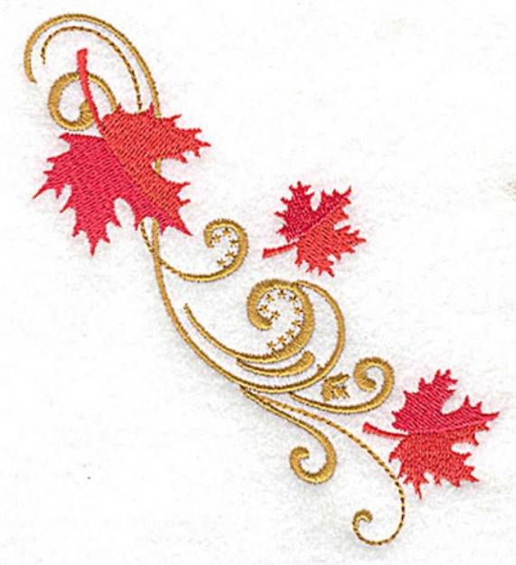 Picture of Victorian Fall Leaves Machine Embroidery Design