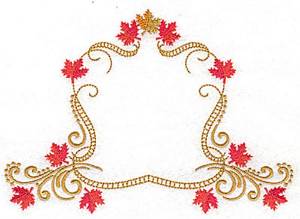 Picture of Victorian Fall Leaves Machine Embroidery Design