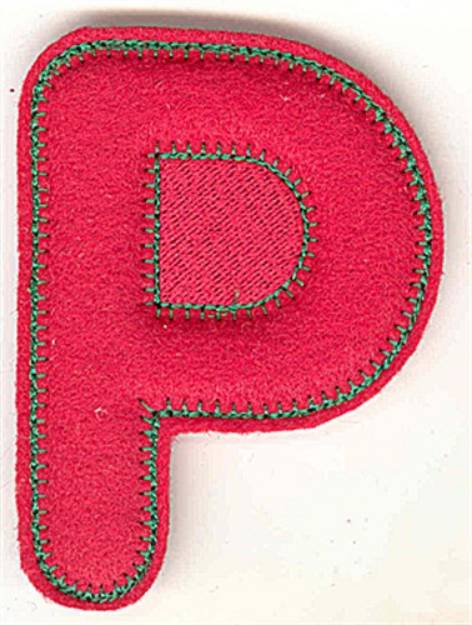 Picture of Puffy Felt P Machine Embroidery Design