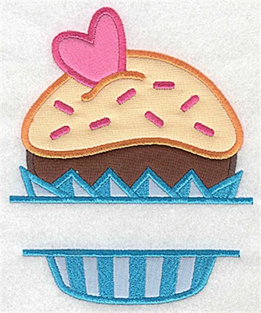 Picture of Cupcake Split Applique Machine Embroidery Design