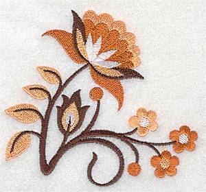 Picture of Jacobean Blooms Machine Embroidery Design