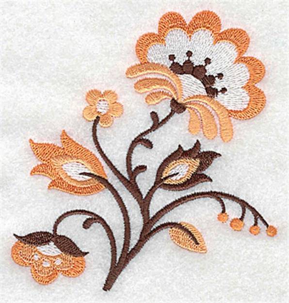 Picture of Jacobean Floral Machine Embroidery Design