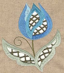 Picture of Cutwork Lotus Stem Machine Embroidery Design