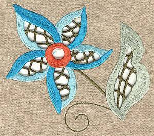 Picture of Cutwork Spring Flower Machine Embroidery Design