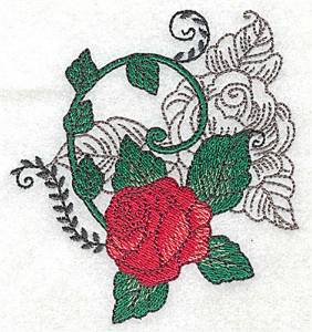 Picture of Red Rose Motif Machine Embroidery Design