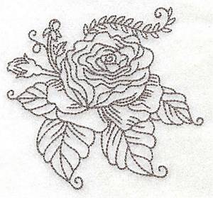 Picture of Rose Vine Outline Machine Embroidery Design