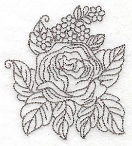 Picture of Rose With Flowers Machine Embroidery Design