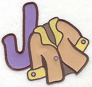 Picture of Letter Applique - J Machine Embroidery Design