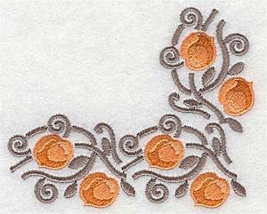 Picture of Apricot corner Machine Embroidery Design