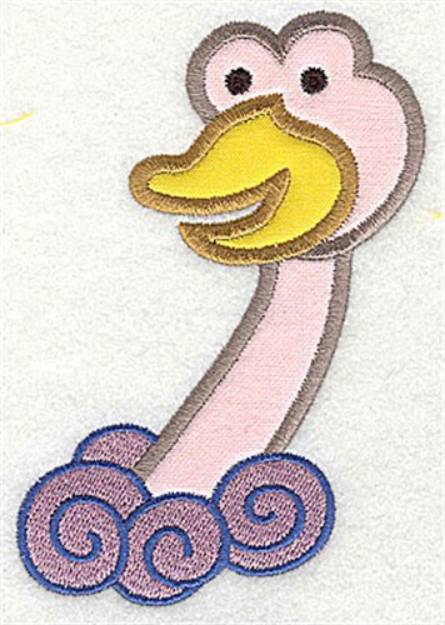 Picture of Ostrich Head Applique Machine Embroidery Design