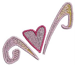 Picture of Heart & Swirls Machine Embroidery Design