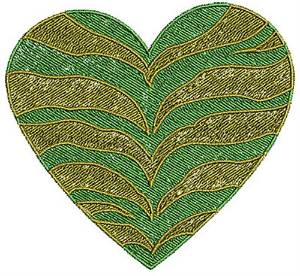 Picture of Zebra Striped Heart Machine Embroidery Design