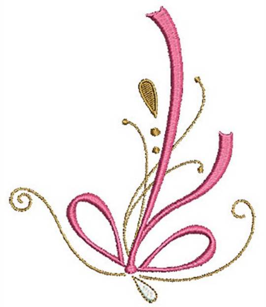 Picture of Swirly Floral Ribbon Machine Embroidery Design