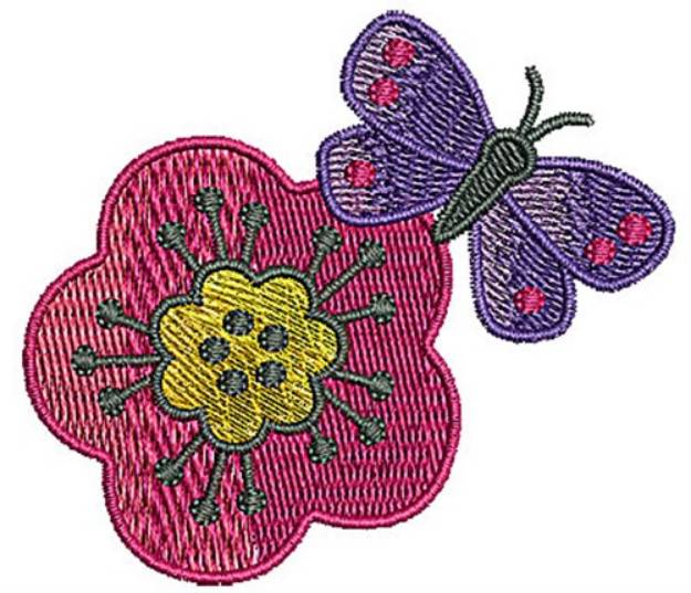 Picture of Butterfly Flower Machine Embroidery Design