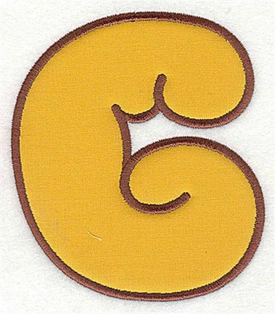 Picture of G Applique Font Machine Embroidery Design