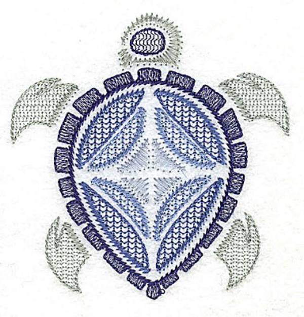 Picture of Jacobean Sea Turtle  Machine Embroidery Design