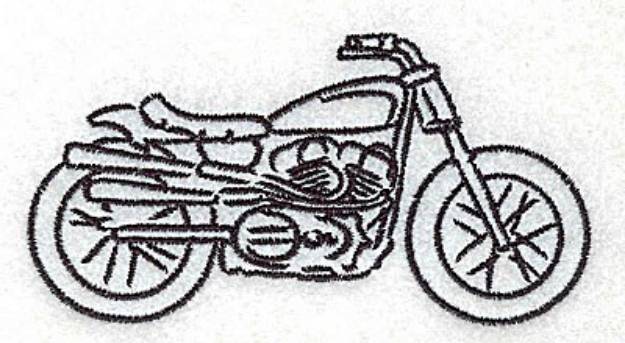 Picture of Motorcycle Outline Machine Embroidery Design