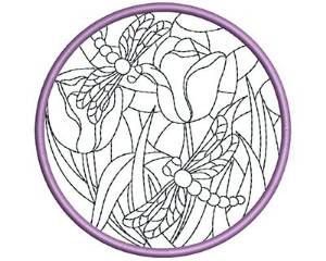 Picture of Stained Glass Sun Catcher Machine Embroidery Design