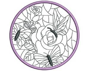 Picture of Stained Glass Sun Catcher Machine Embroidery Design