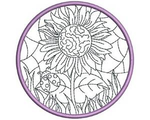 Picture of Stained Glass Sun Catcher Machine Embroidery Design