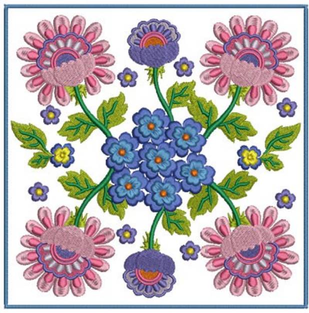 Picture of Flower Blocks Machine Embroidery Design