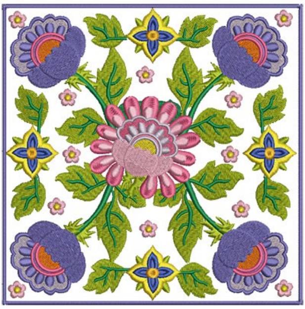 Picture of Floral Blocks Machine Embroidery Design