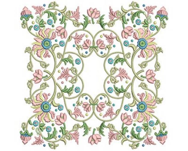 Picture of Floral Square Machine Embroidery Design