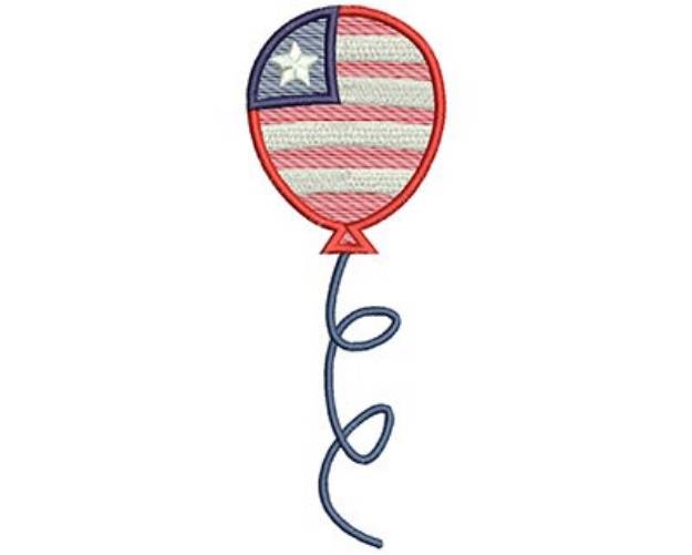 Picture of 4th of July Balloon Machine Embroidery Design